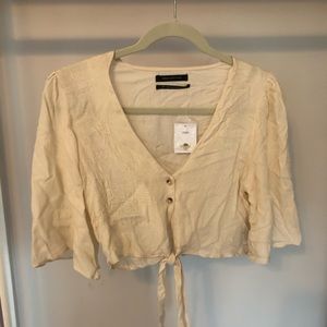 Urban Outfitters Cream Blouse Small NWT